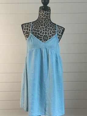 Rip Curl Light Blue Spaghetti Strap Swing Dress